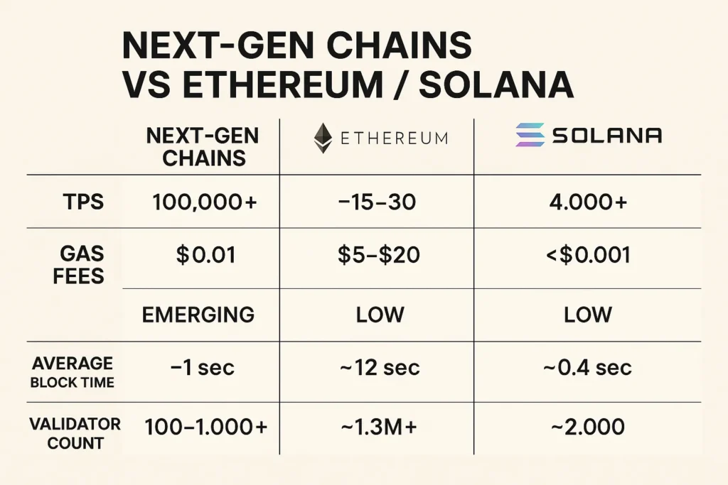 Next-Gen Chains vs Ethereum/Solana
