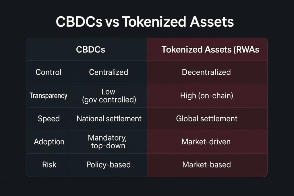 CBDCs vs Tokenized Assets